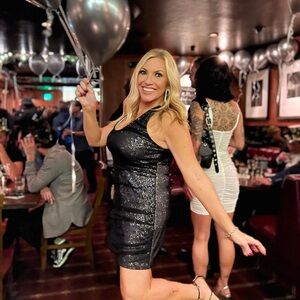 Express Shimmering Black Mini Dress